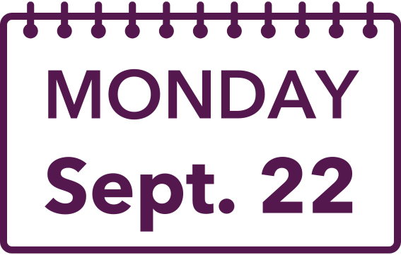 Calendar page showing MONDAY Sept. 22