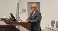 Ahmad Alkhayyat, Assistant Director of Public Works, presents the County Transportation Improvement Program during a Board of Supervisors meeting.