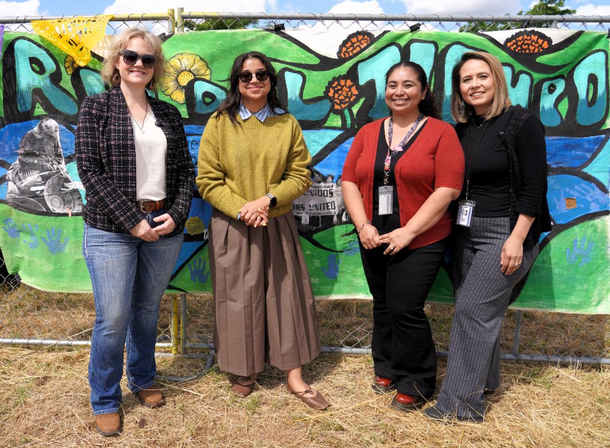 Members of the Tulare County Resource Management Agency (RMA) team pose together during the East Orosi Groundbreaking event, representing the collaborative effort behind planning, coordination, and implementation of the project.