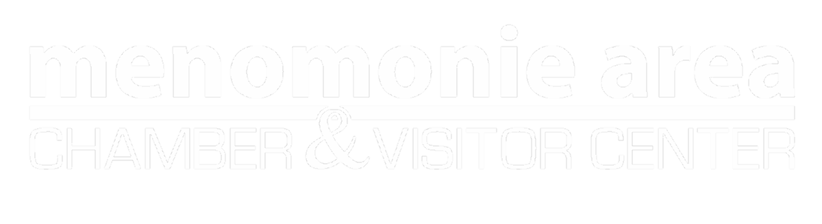 white menomonie chamber and visitor center logo
