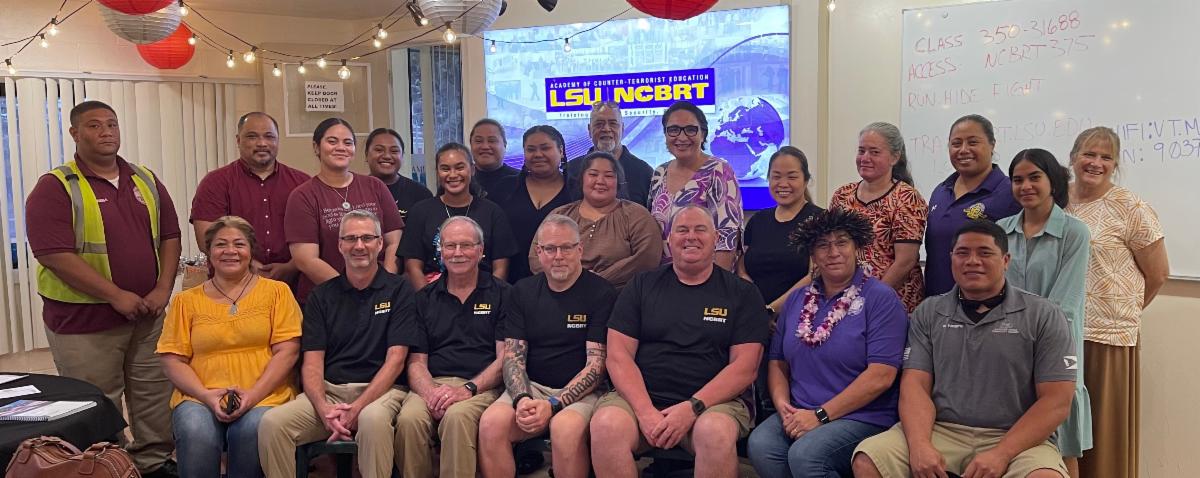 Group photo of participants on day one of surviving an active threat course.