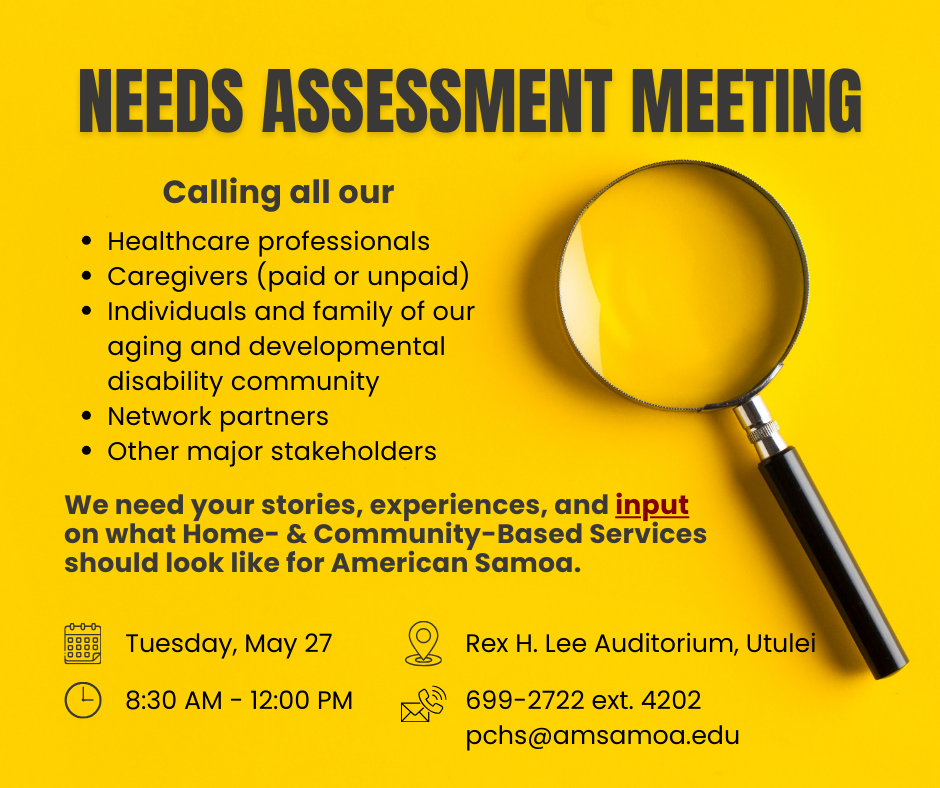 Graphic for Needs Assessment and Public Input on HCBS, magnifying glass.