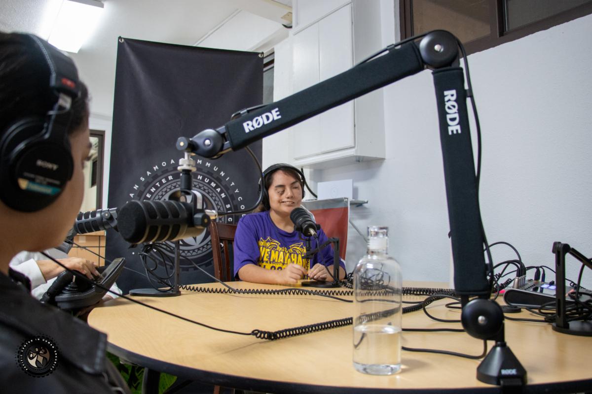 Hope on the podcast mic