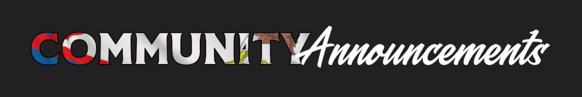 Graphic saying Community Announcements