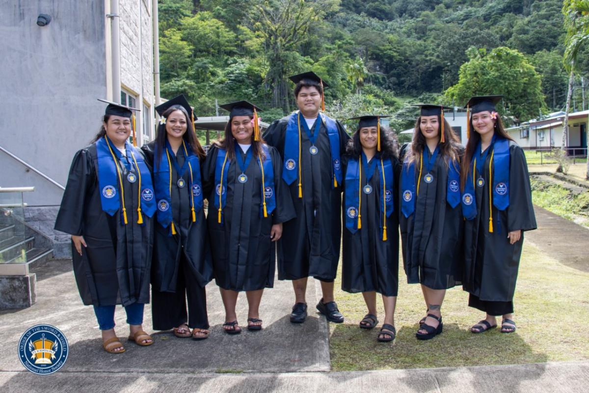 Group photo of the Order of the Sword and Shield members who are graduating.