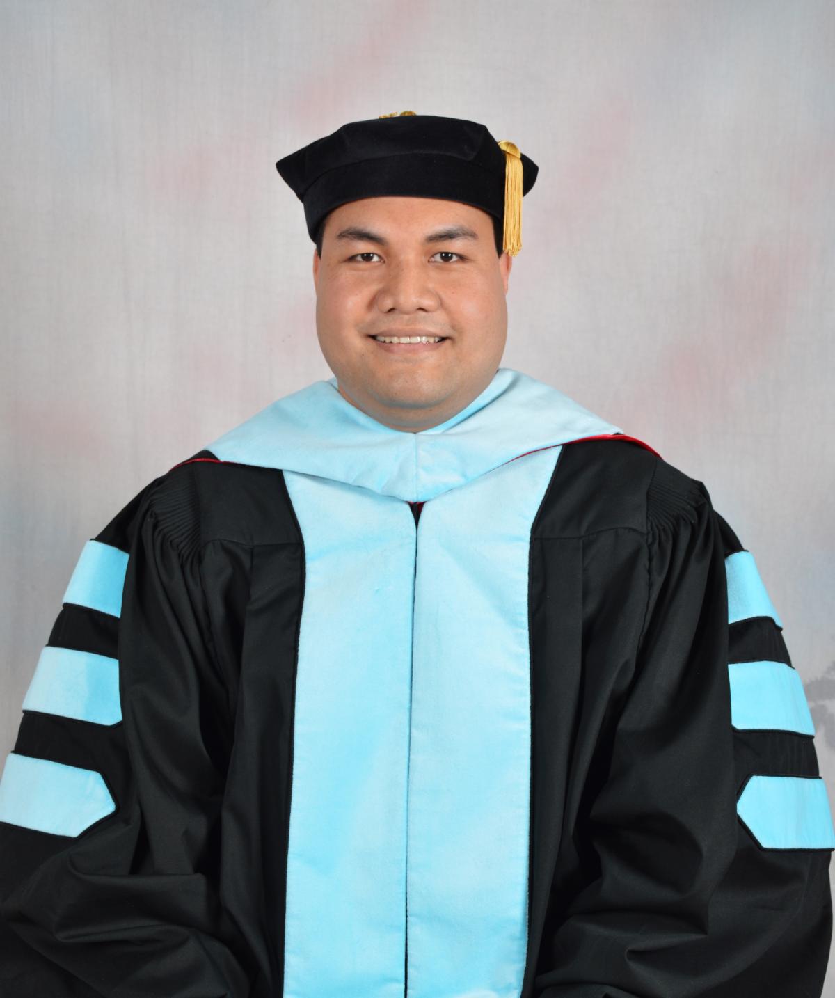 Dr. Reupena Na'oupu Tofia Lesa in doctorate regalia
