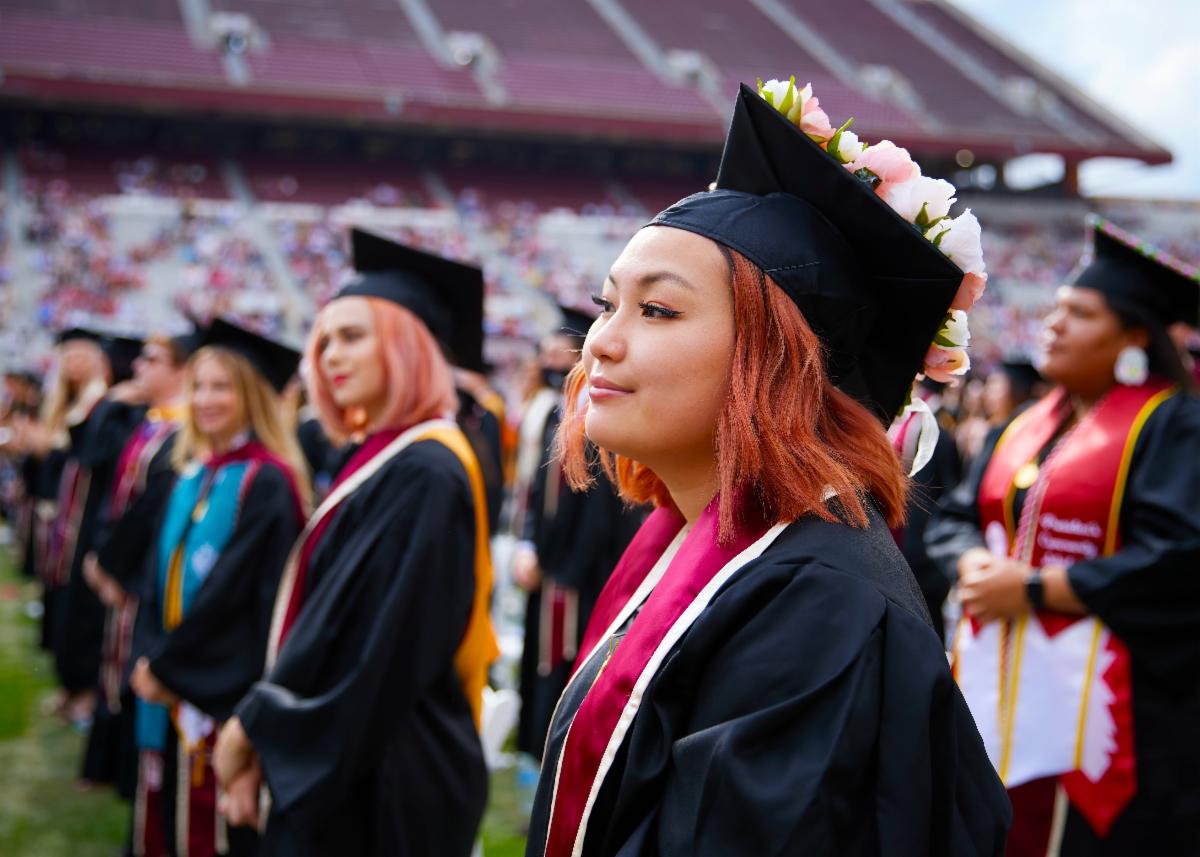 students during commencement