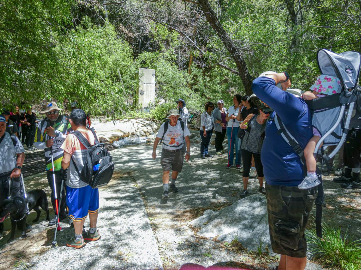 Group preparing for the hike