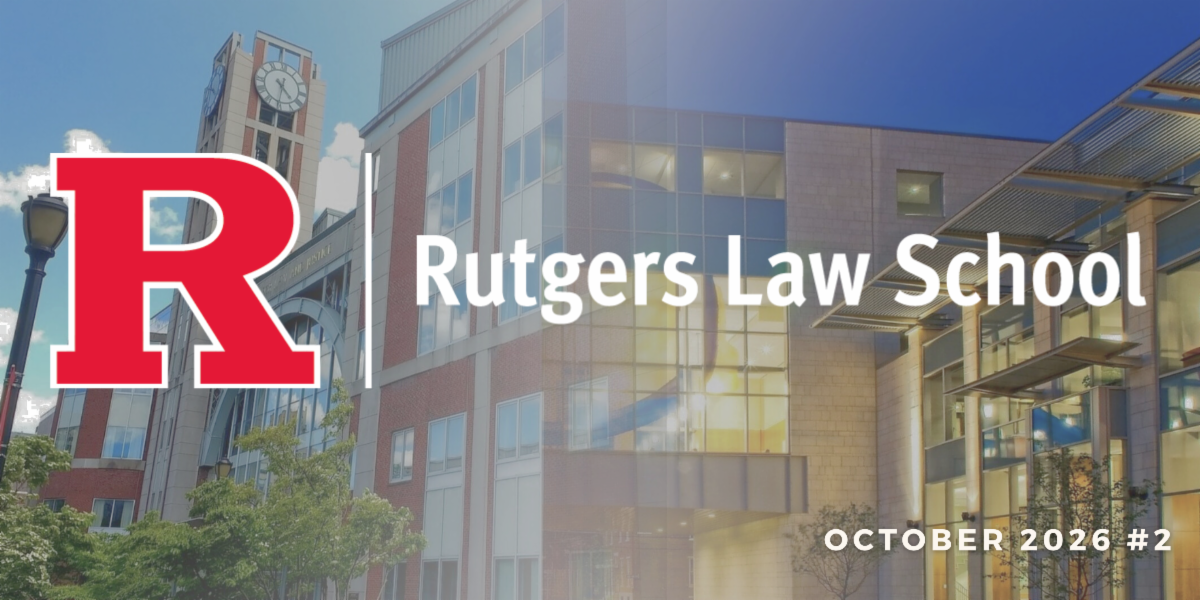 op of newsletter with Rutgers Law School title over blended image of two buildingsÂ&nbsp;