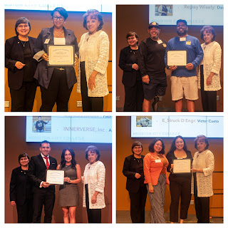 On stage receiving certificates Cruise Baddies - Christina Veal Argentino Gil And Radames Gonzalez, MODOCasa  Janie and Joele Maldonado, General Commercial Solution. LLC Stephanie Lara and Catherine Lara, CSL & Company, LLC
