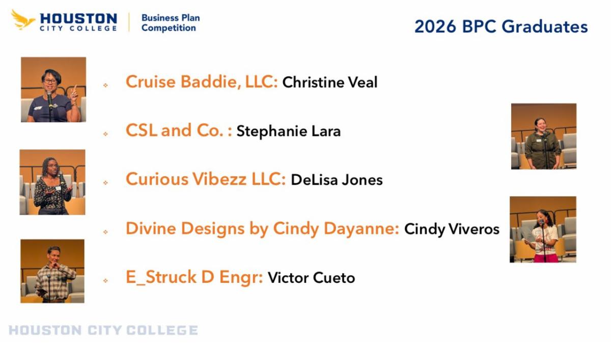 Slide - Congratulations and certificates go to: Cruise Baddie™ – Christine Veal CSL and Co. LLC – Stephanie Lara and Catherine Lara Curious Vibezz LLC – DeLisa Jones Divine Designs by Cindy Dayanne - Cindy Viveros E_Struck D Engr - Victor Cueto