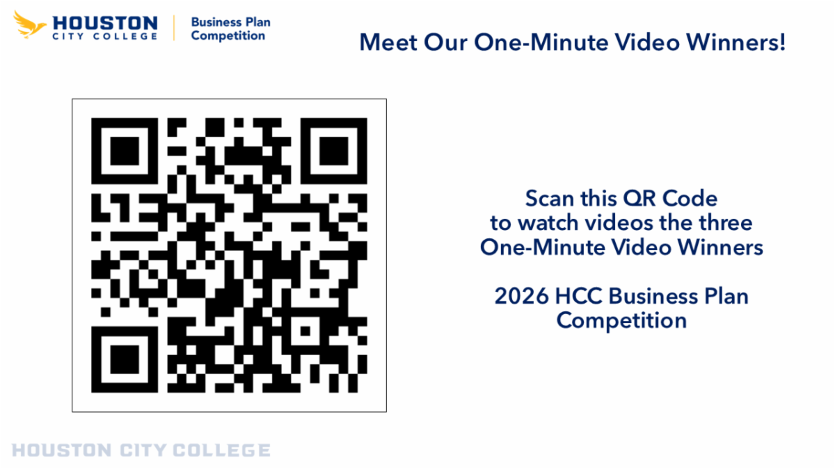 QR Code to SCAN, watch and listen to the three winning one minute Videos 
