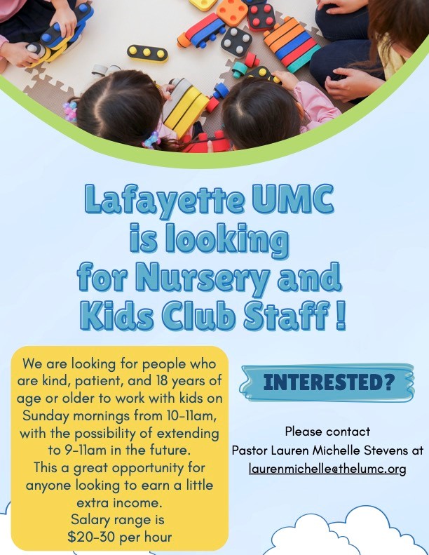 Lafayette UMC is hiring!