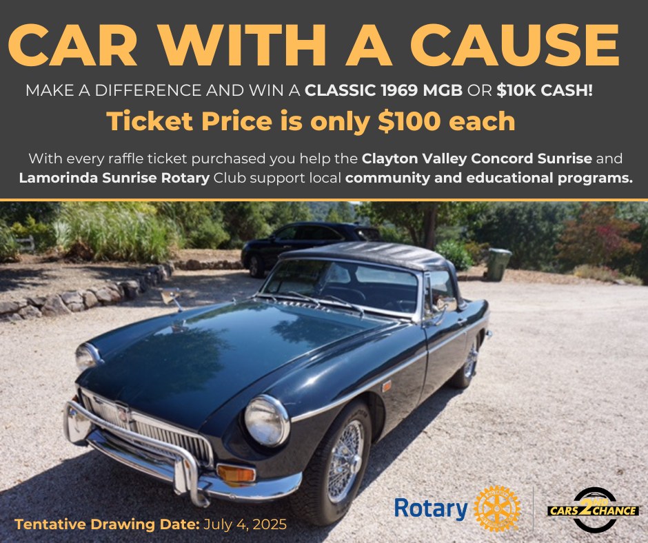 Lamorinda Sunrise Rotary: Car with a Cause Raffle