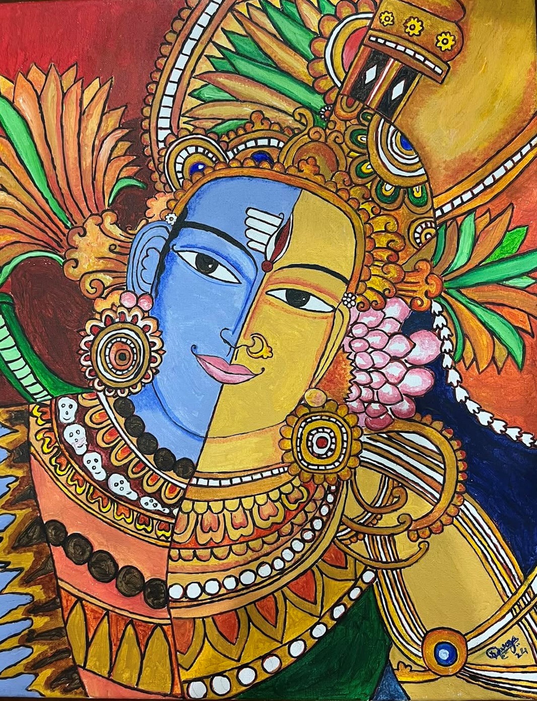 Kerala Mural Art by Durga Vitthanala