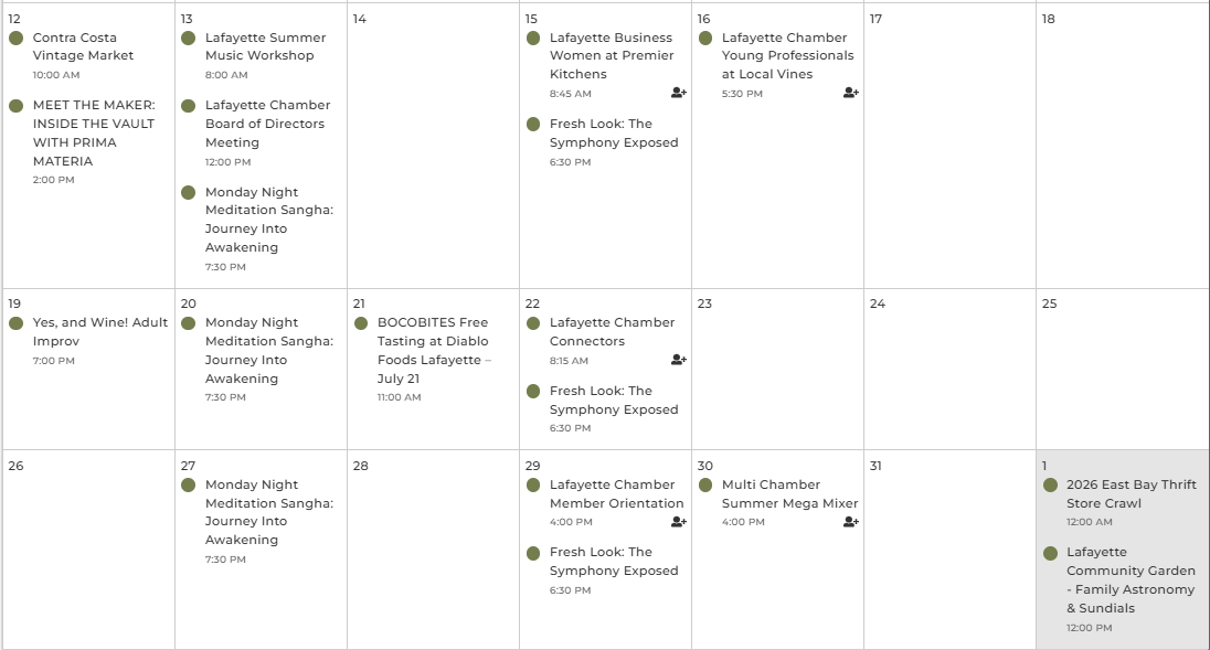 Community Member Calendar