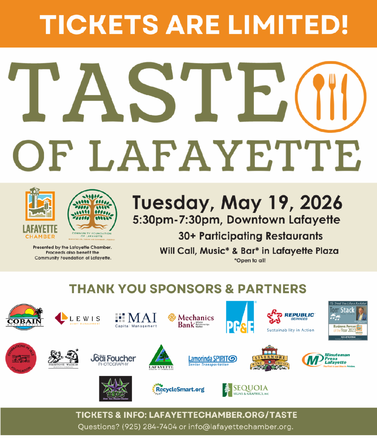 Taste of Lafayette -  Sponsors