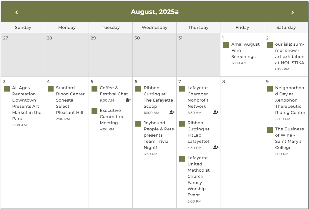 Click to See More Lafayette Chamber Member Events