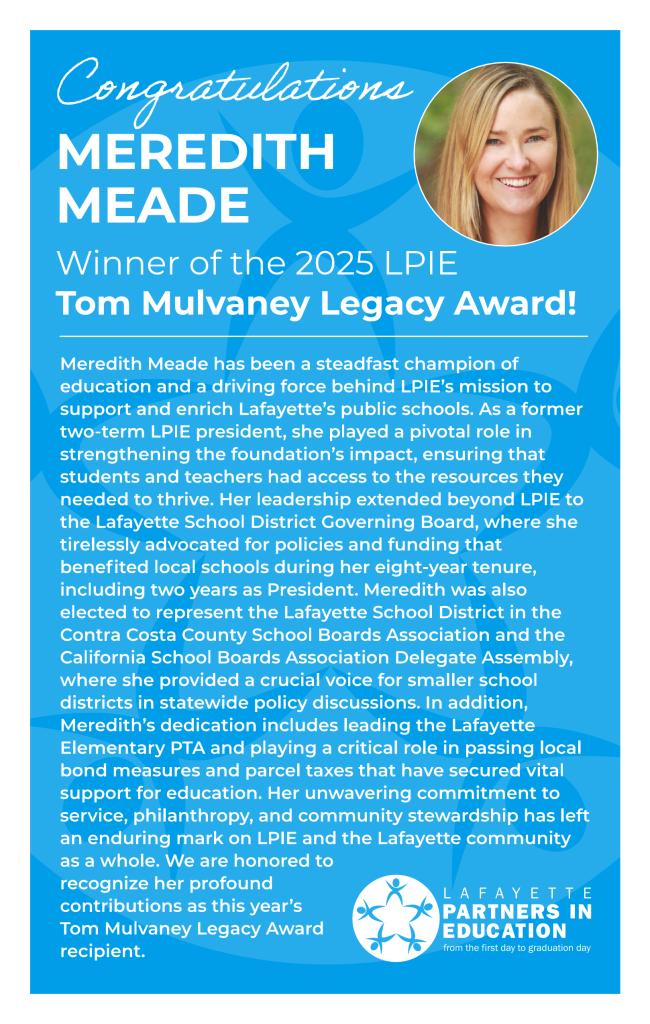 Meredith Meade, Winner of the 2025 LPIE Tom Mulvaney Legacy Award