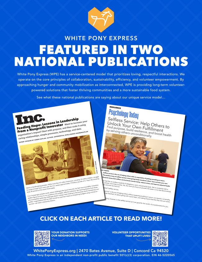 White Pony Express Featured in Two Publications