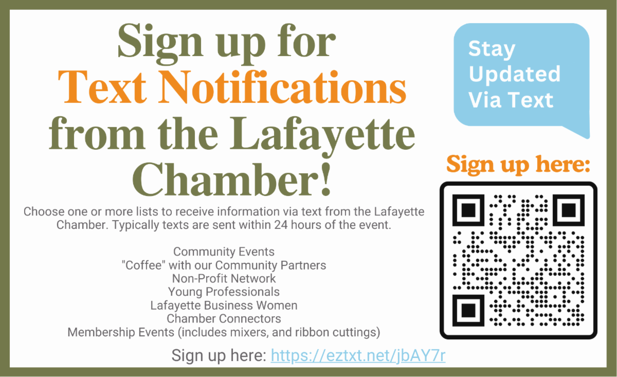 Sign up for text notifications from the Lafayette Chamber