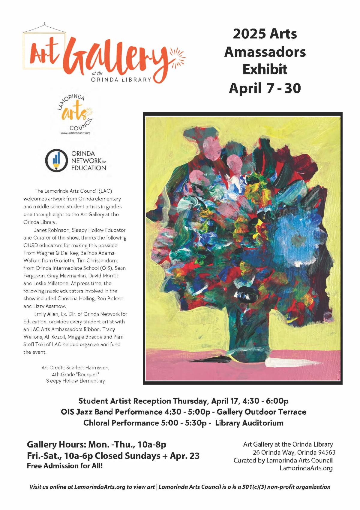 Lamorinda Arts Council - 2025 Arts Ambassador Exhibit