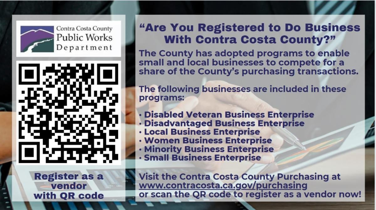 Are you registered to do business in Contra Costa County?