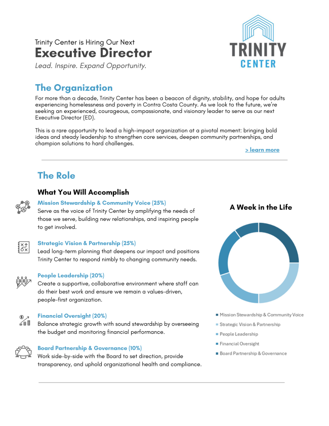 Trinity Center Executive Director Position