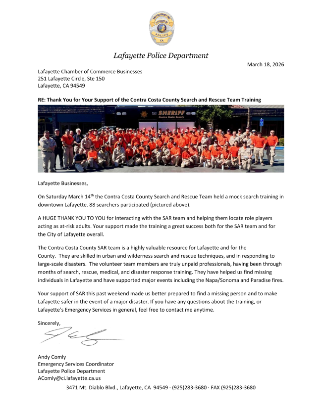 Thank you for the SAR training support Saturday!