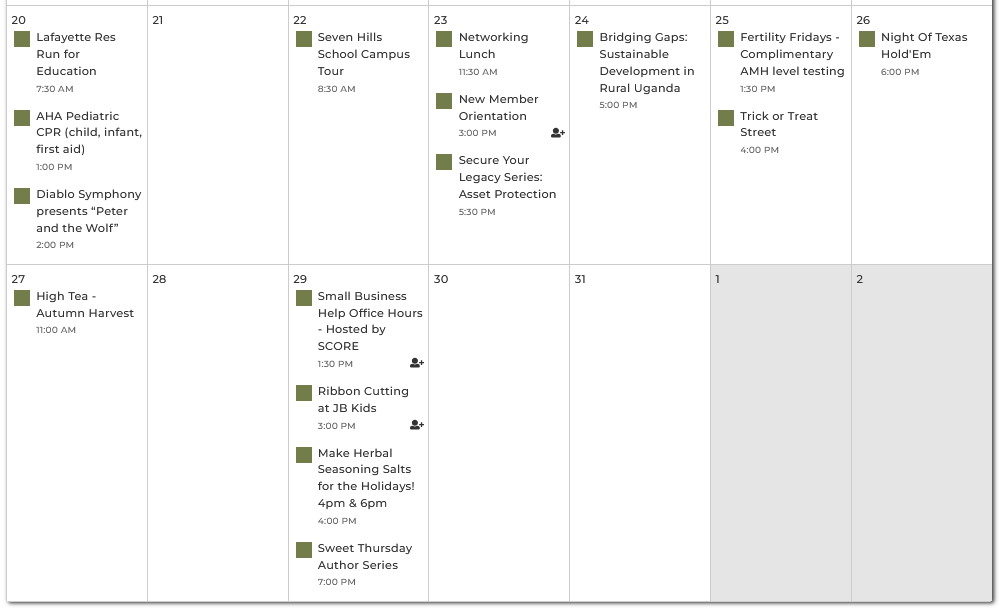 October Calendar
