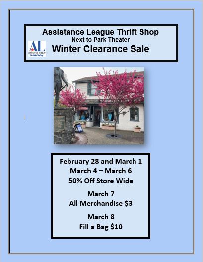 Assistance League Thrift Shop Winter Sale