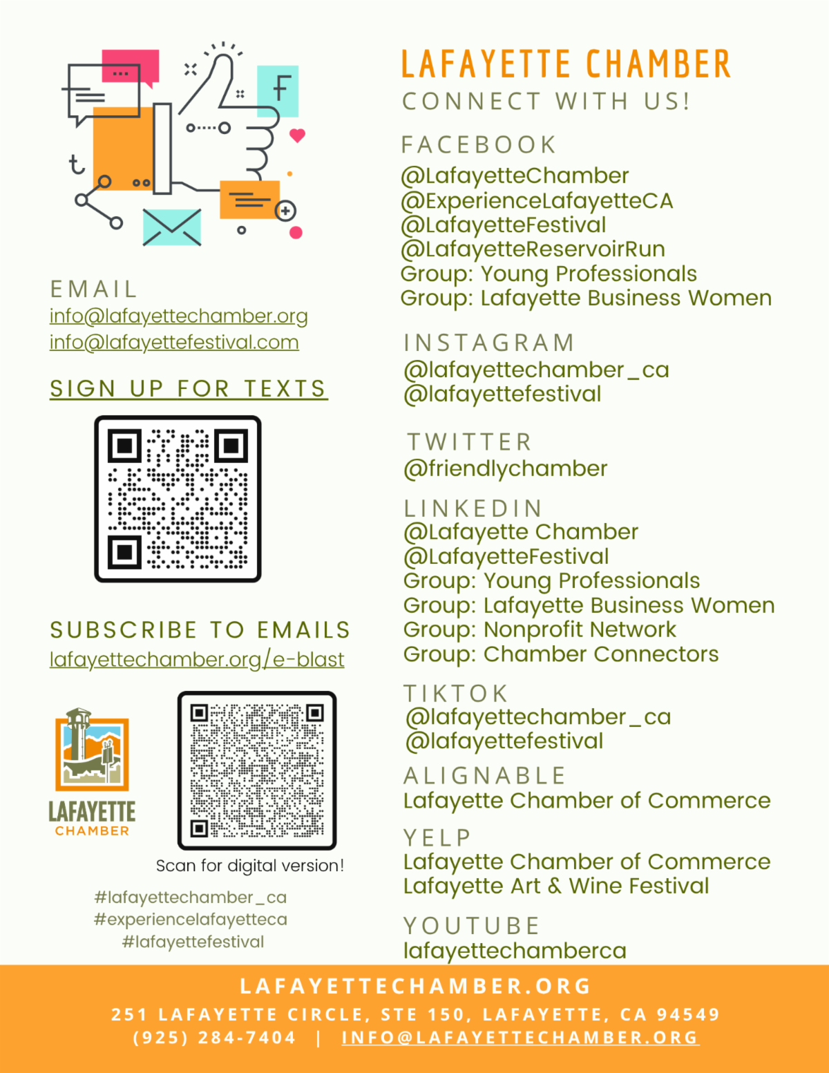 Lafayette Chamber Social Media - Let's Connect!
