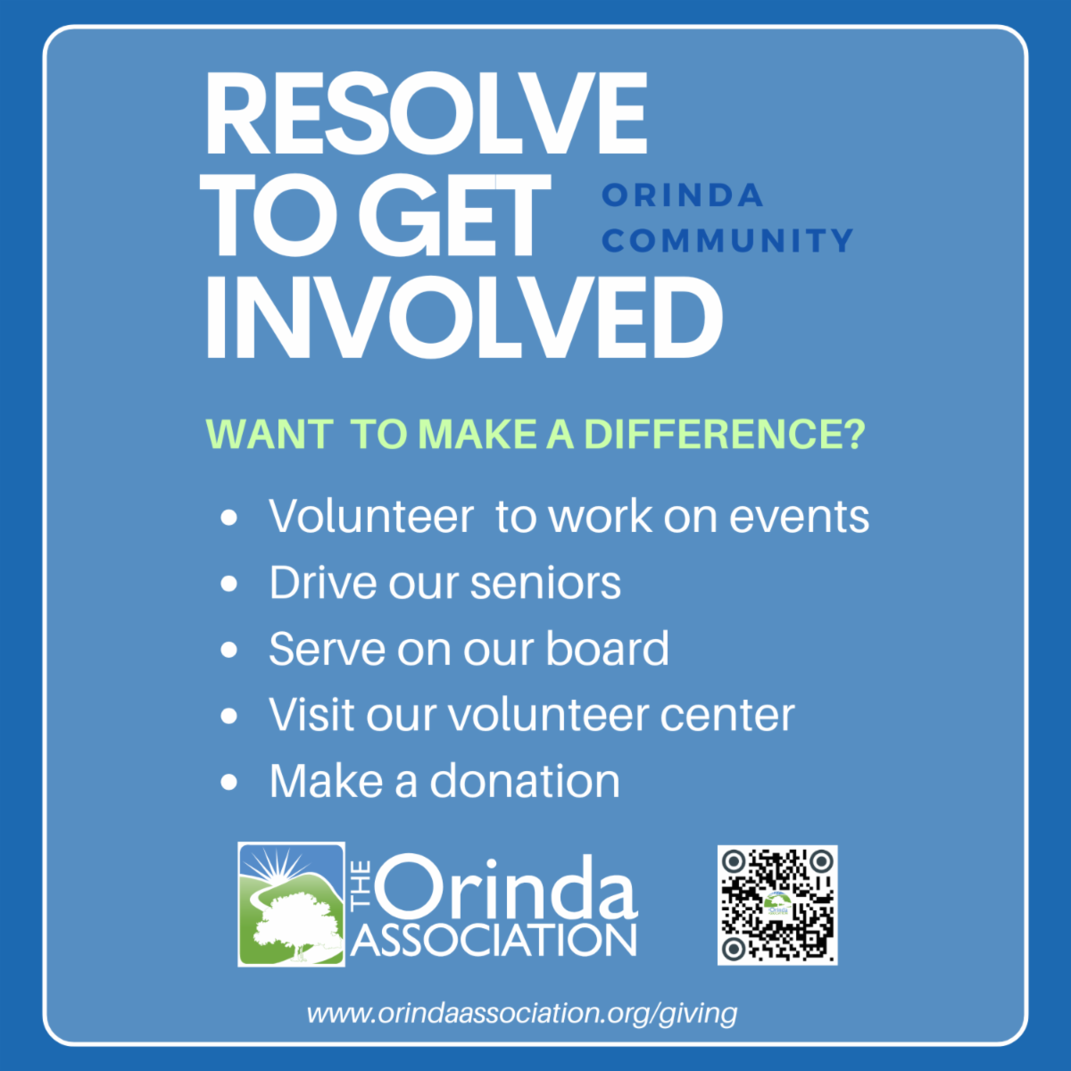 Resolve To get Involved - Orinda Association
