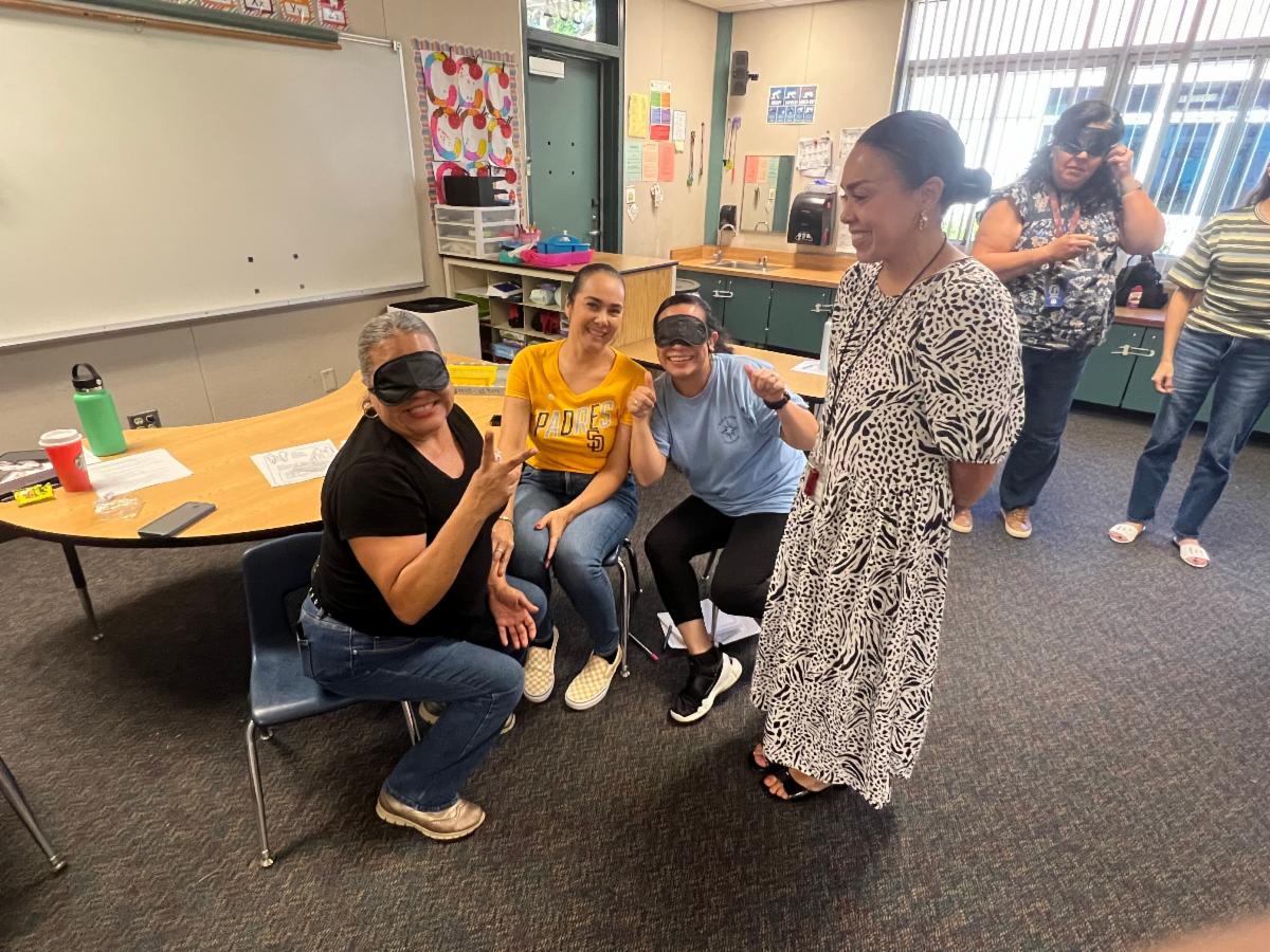 Image of staff from Clearview Elementary at professional development on deaf blindness