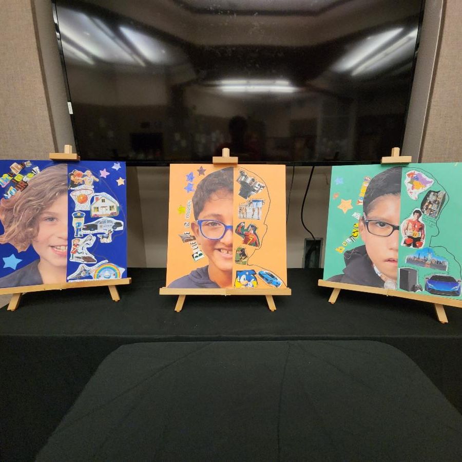Student art from Davila Day School at the Art and Award Show