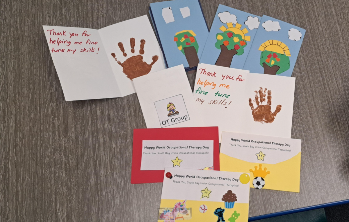 Thank you cards for occupational therapists created by students