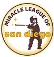 Image of Miracle League logo child swinging a baseball bat