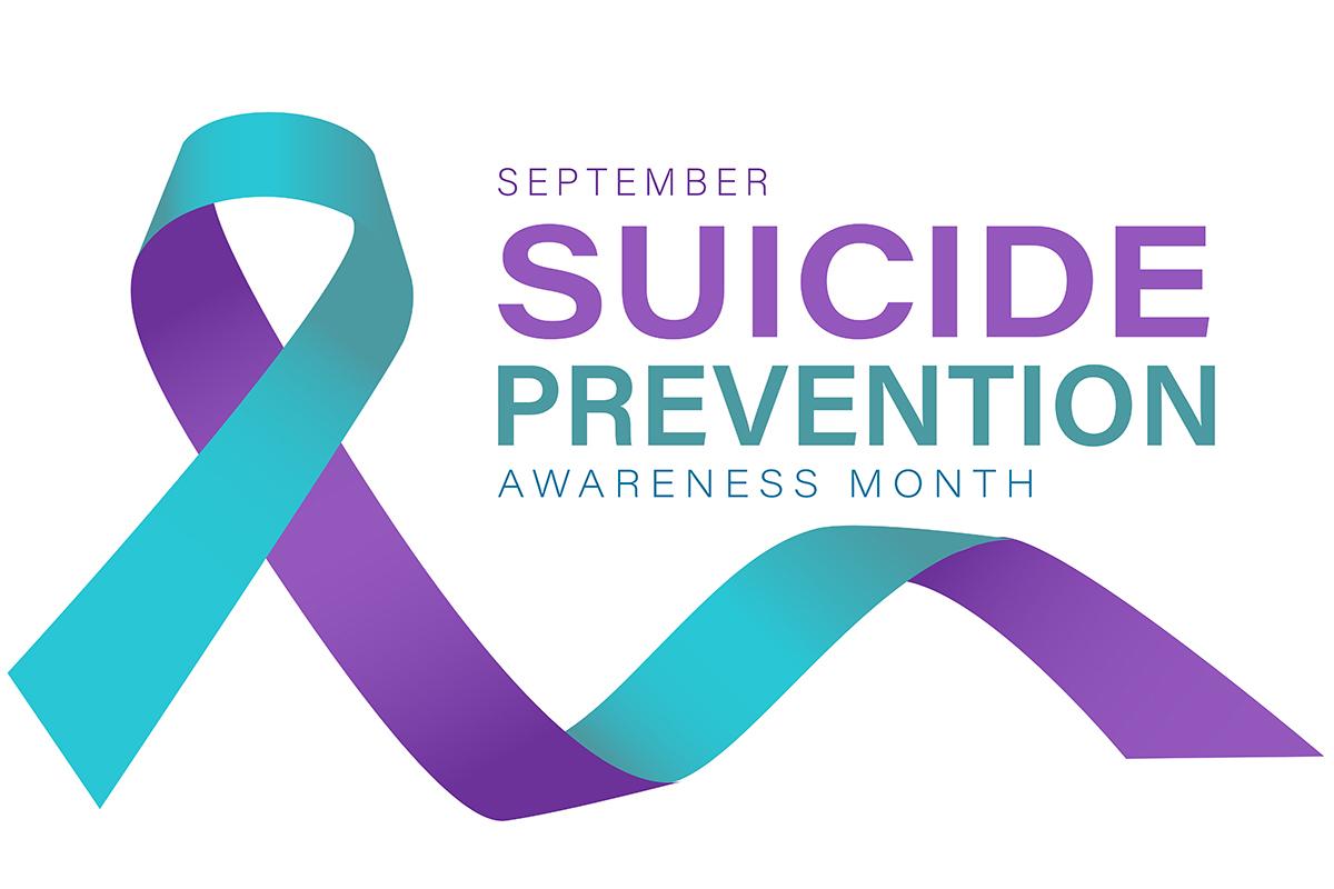 Suicide prevention and awareness month ribbon