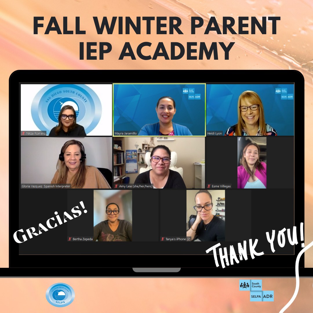 Image of participants and staff on zoom meeting