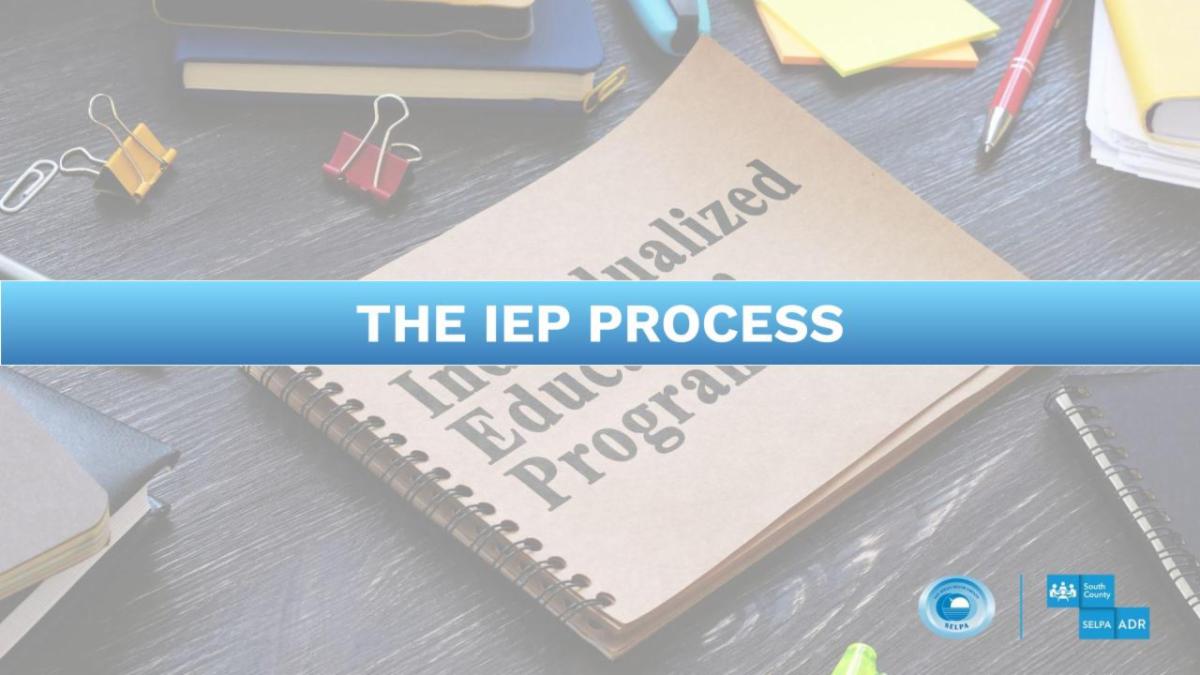The IEP Process notebook on a table