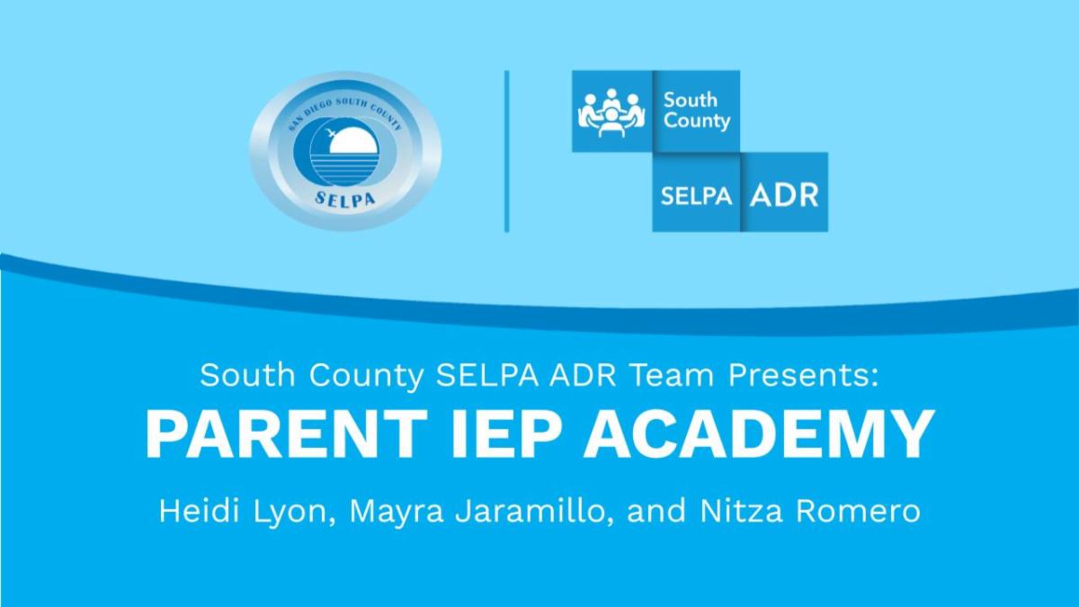 Parent IEP Academy flyer