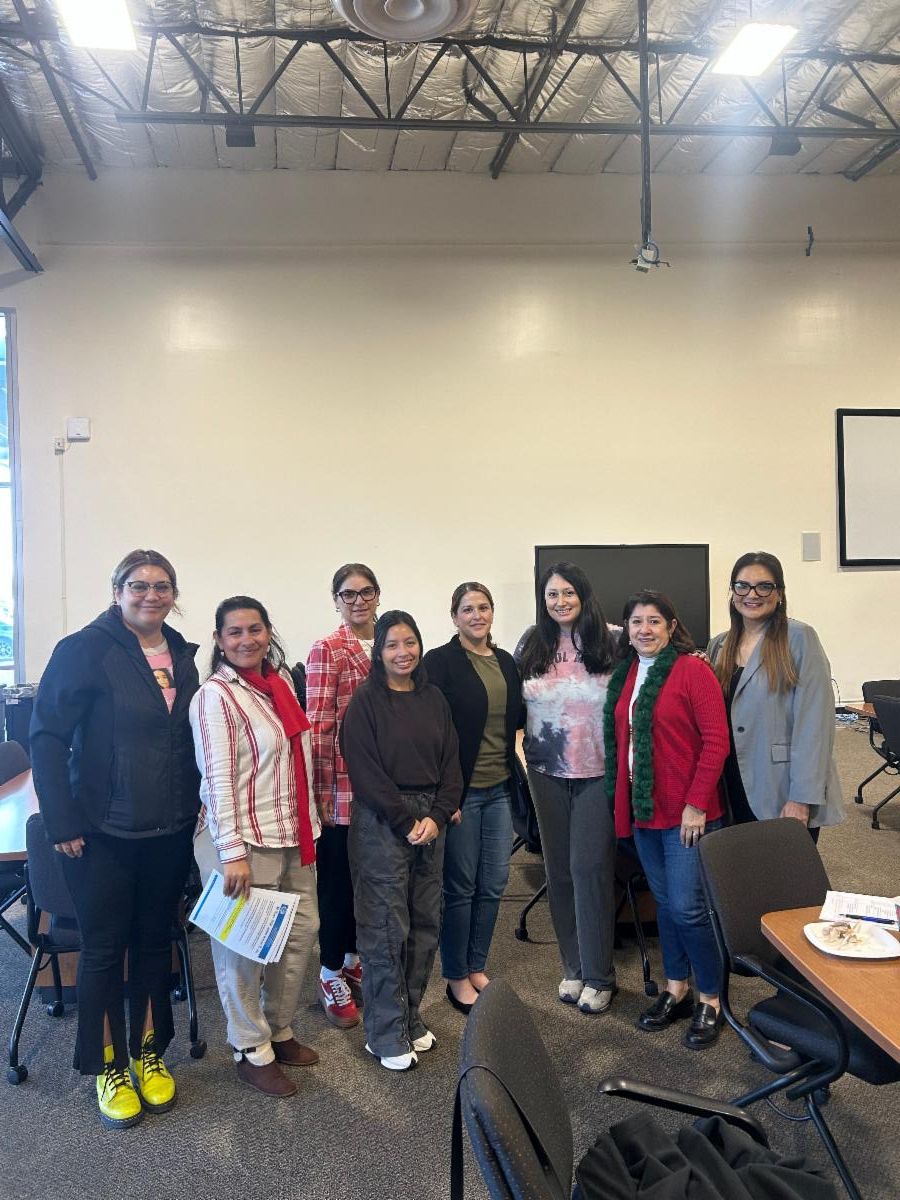 Parents and SC SELPA staff standing together at our Dec. parent support group meeting