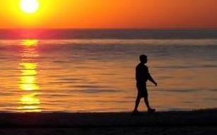 walking on beach image