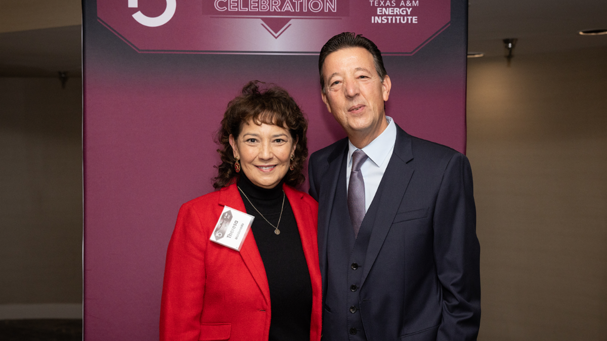 Theresa Maldonado the Founding Director of the Energy Institute and Stratos Pistikopoulos the current Director of the Energy Institute