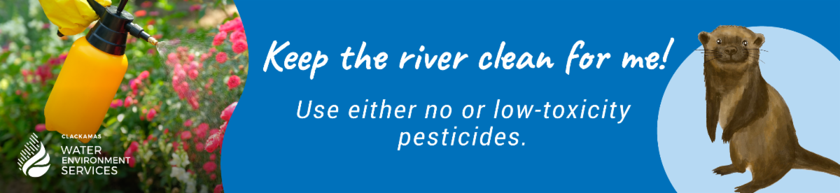 Banner - Keep the Rivers Clean use low toxicity or no pesticides