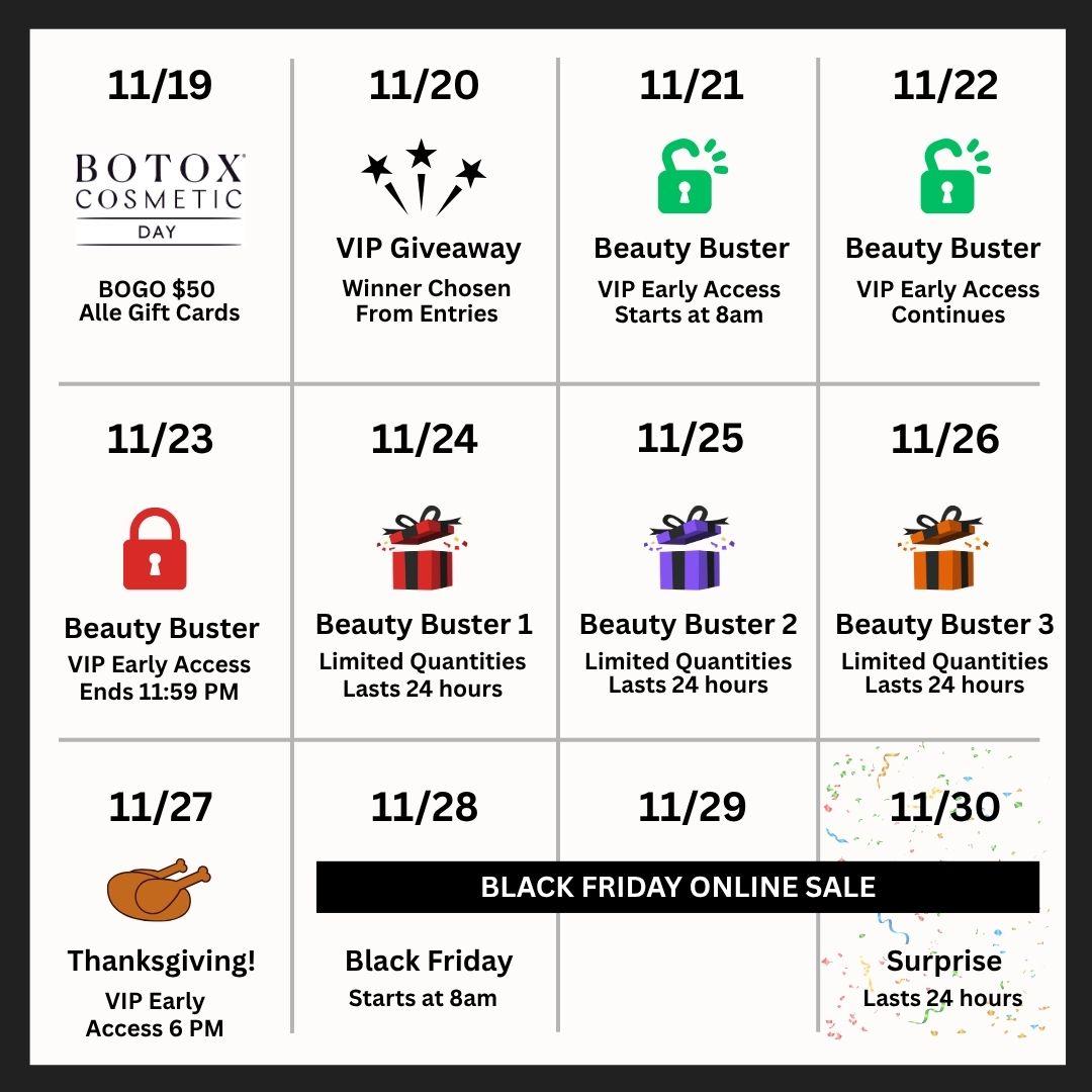 Mark Your Calendars: Black Friday, Botox Day & Beauty Busters Await ...