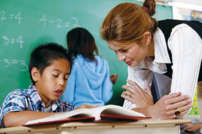 teacher with student