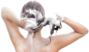 Washing hair in shower