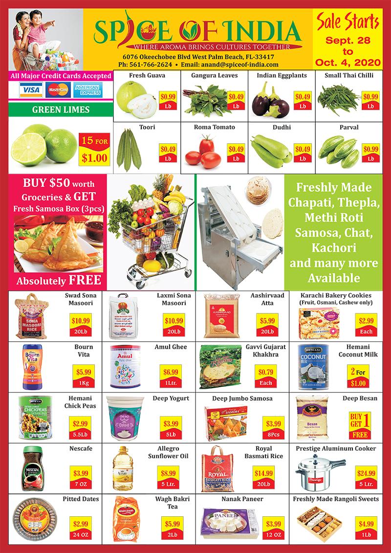 Spice of India West Palm Beach-Grand Opening on Monday 28th, 2020