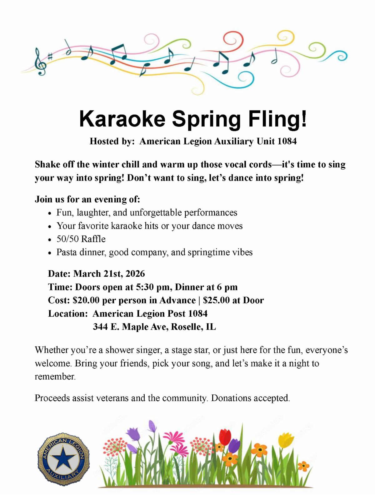 American Legion spring fling fundraiser March 21